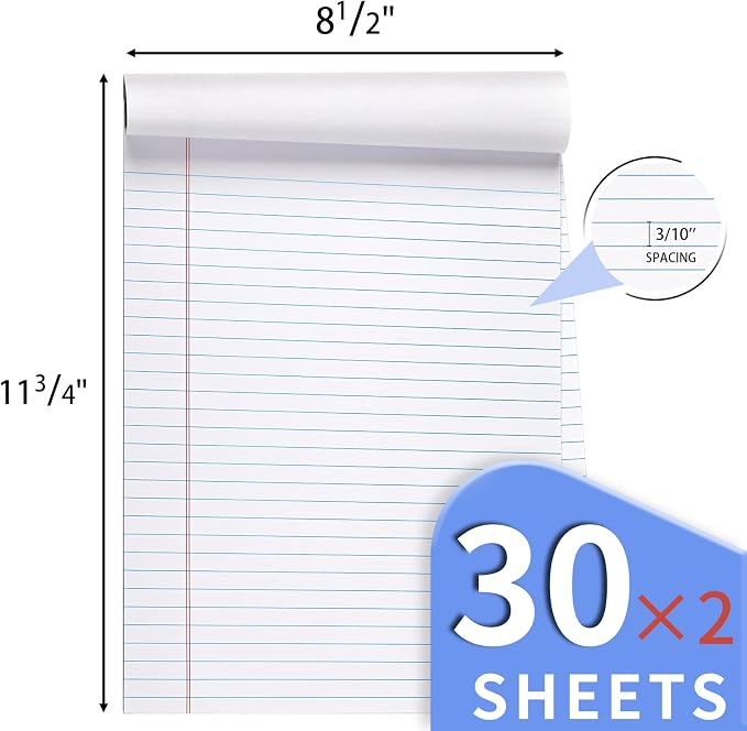 2 Pack Legal Pads Refills Note Pads, Writing Pads 8.5 x 11 Inches, Memo Pads - Image 2