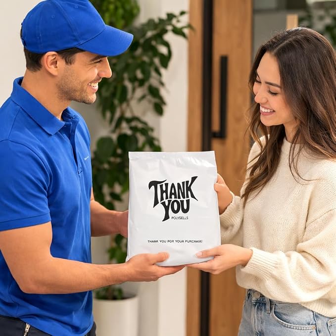 POLYSELLS Thank You Poly Mailers 12x15.5 inches 50 Pcs Waterproof Self-Sealing - Image 7