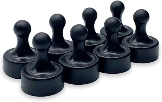 GLASSBOARD STUDIO Powerful Neodymium Magnets, Pawn-Shaped - Strong Fridge/Refrigerator and Whiteboard Magnet, Ideal for Office, Kitchen, Crafts - Rare Earth, Heavy Duty (8, Black)-DeskLoop Office