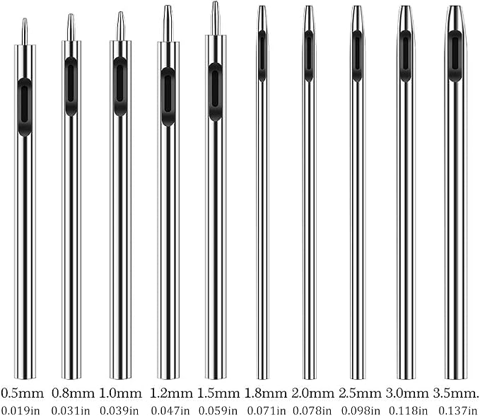 10 Pcs Leather Hole Punch Cutter 0.5mm-3.5mm Hollow Punch Set - Image 2