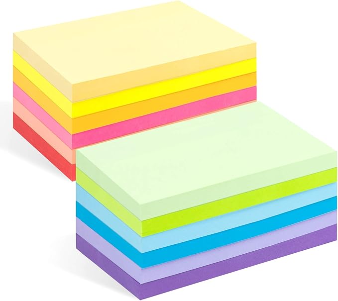Agoer Large Sticky Notes, 1200 Sheets Memo Pads, 3 x 5 in Bright Colored Note by Agoer