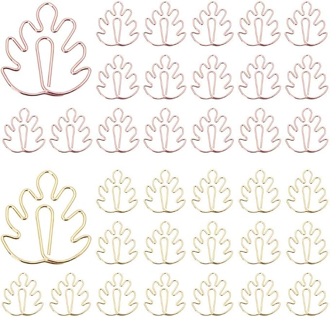 OWLFAVO 36pcs Monstera Shape Paper Clips by OWLFAVO