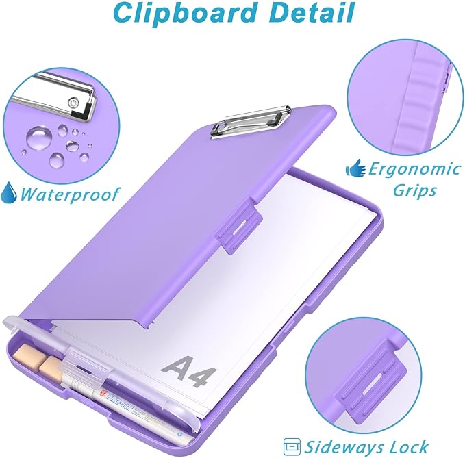 Rimilak Clipboard with Storage, 8.5 x 11'' High Capacity Clip Board, - Image 5