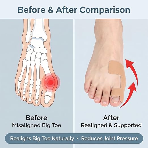 60PCS Pre‑Cut Bunion Corrector Kinesiology Tape– Elastic, Breathable & - Image 3