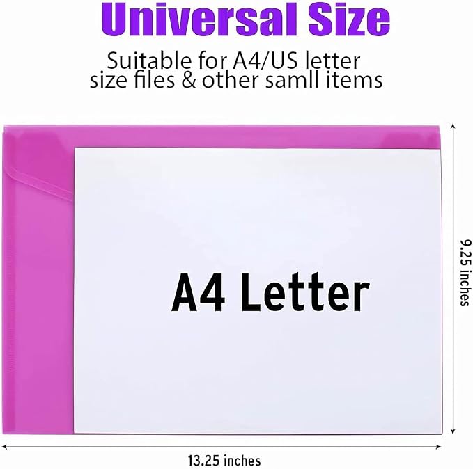 Sooez 50 Pack Plastic Envelopes File Folders, Plastic Folders - Image 2