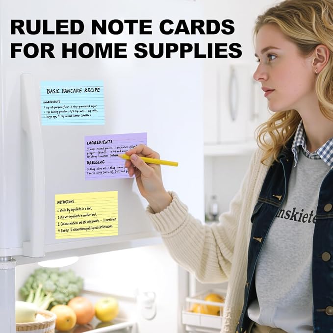 4x6 Index Cards, Colored Notecards 4 x 6 Index Card Single-Side Lined Flash - Image 4