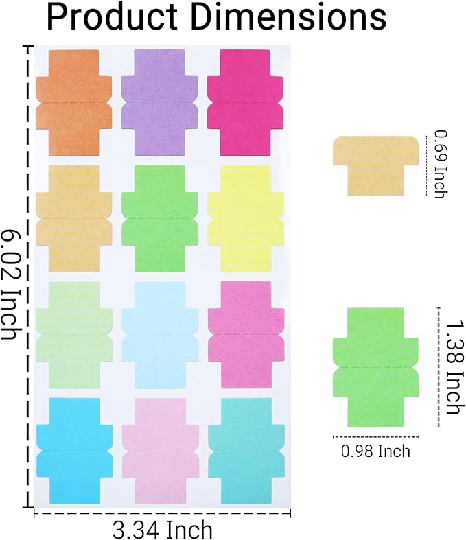 120 Pieces Sticky Blank Monthly Index Tabs Double-Sided Page Markers, - Image 6
