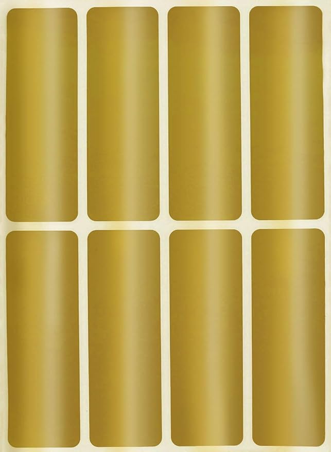 Royal Green Writable Rectangular Labels, 1 x 3 inch, Metallic Gold Colored by RoyalGreen