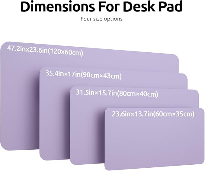 YSAGi Leather Desk Protector, Office Mat, Large Mouse Mat, Non-Slip PU Leather Blotter, Laptop Pad, Waterproof Writing Pad for Office and Home (Light Purple, 23.6" x 13.8")-DeskLoop Office