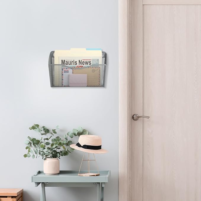 EASEPRES 3 Single Pocket Mesh Hanging File Organizer, Vertical Wall Mounted - Image 7