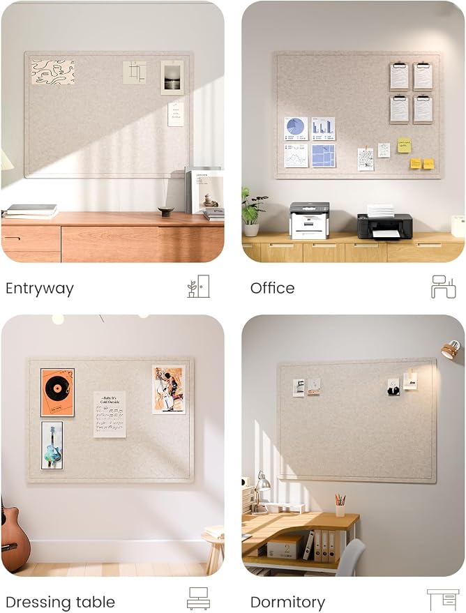 Fluxynara Large Bulletin Board, 47.2" x 35.4" Cork Board Alternative - Image 7