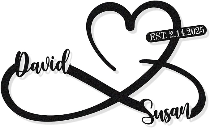 Custom Metal Heart and Infinity Wall Art Valentines Day Wedding Gifts by HYTSIGN