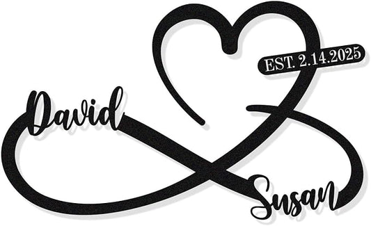 Custom Metal Heart and Infinity Wall Art Valentines Day Wedding Gifts by HYTSIGN