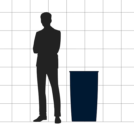 50 Gallon Black Square Commercial Trash Can-DeskLoop Office