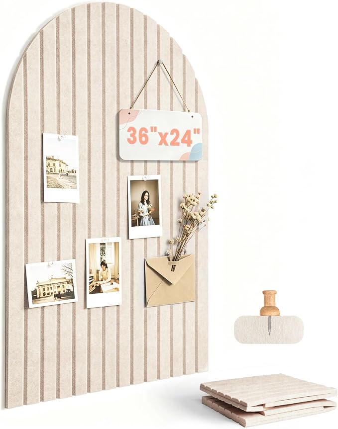 Large Arched Felt Bulletin Board 36"x24" by AkuDecor