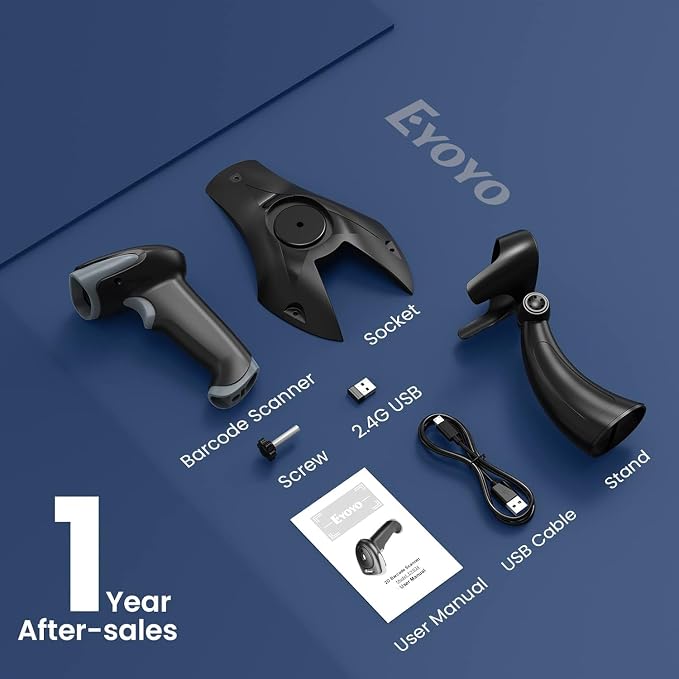 Eyoyo 2D 1D Wireless Barcode Scanner - Image 9