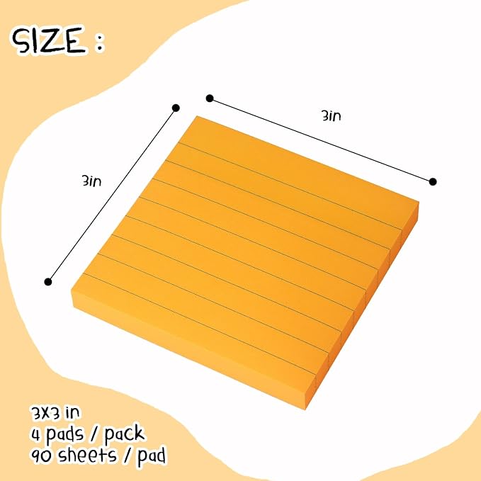 Lined Sticky Notes 3x3 Sticky Notes - Image 2