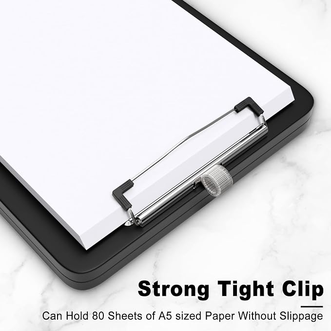 Hongri A5 Clipboard with Storage, Metal Retractable Pen Holder, 6 x 9'' Nursing - Image 4