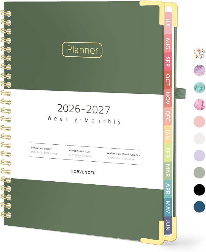 Forvencer Academic Planner 2026-2027, Hardcover Calendar Planner Weekly & by Forvencer