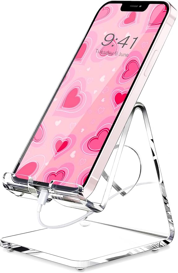 Crpich Acrylic Cell Phone Stand, Portable Phone Holder, Compatible by Crpich