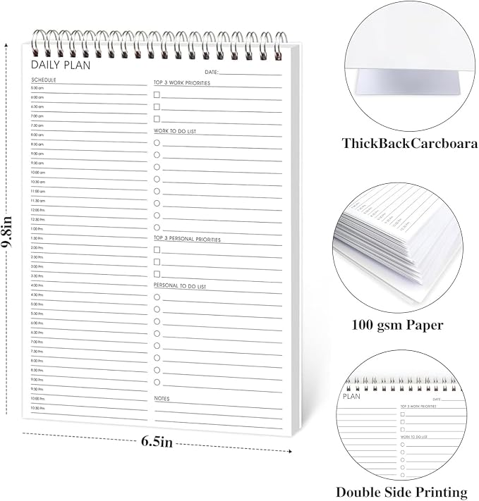3PC Daily Shedule Planner Hourly Appointment Planner Personal Organizer - Image 3