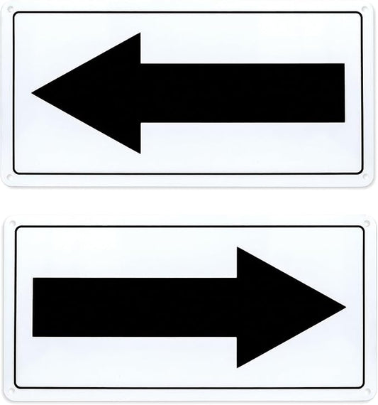 Black Arrow Sign Aluminum 10 x 5 Inch Heavy Duty Metal Waterproof Reflective by EVQ