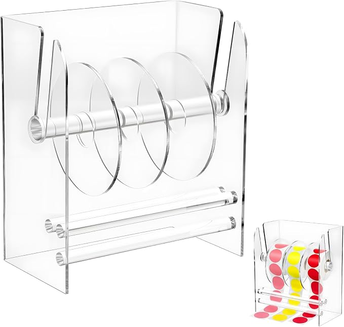 Adjustable Label Dispenser, 4 Disks Sticker Roll Holder Label Dispensers | - Image 3