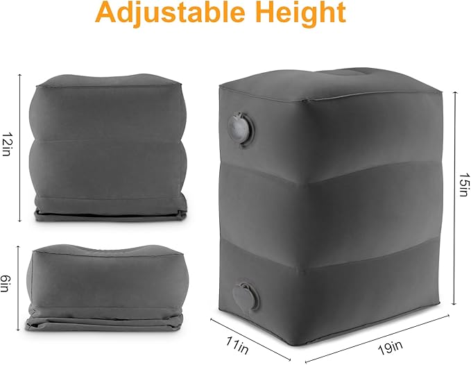 Maliton Inflatable Travel Foot Rest Pillow | Airplane Bed - Image 2