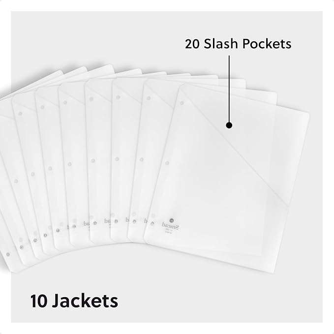 Smead Organized Up Poly Translucent Slash File Jacket, Three-Hole Punched - Image 2