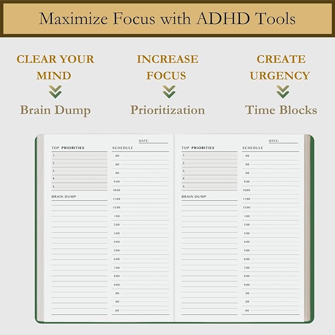 Time Blocking and ADHD Planner by Refine Days. 180 Undated Pages, To Do List - Image 6