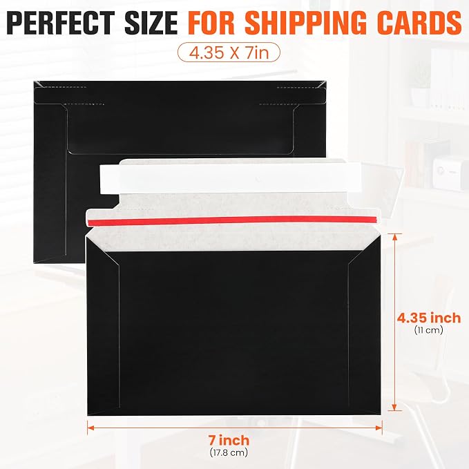 120 Pack Black Rigid Mailers, Perfect Size Shipping Envelopes - Image 2