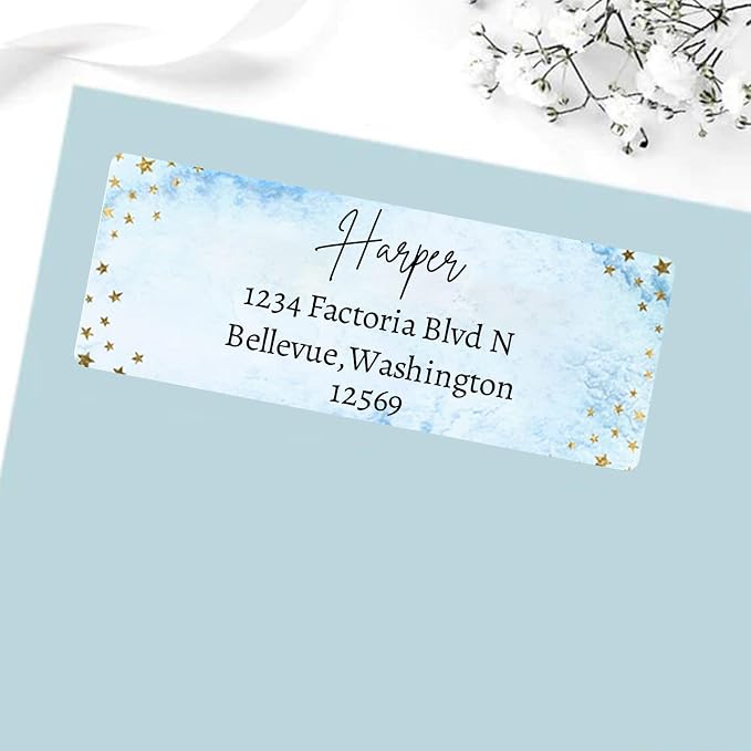 LINMAGCO Personalized Return Address Labels Gold 500 Pcs Mail Labels - Image 8