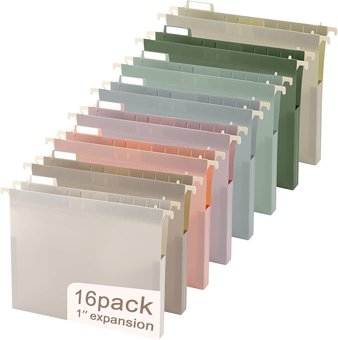 gisgfim 16 Pack Plastic Hanging File Folder Letter Size 1inch Expanding File by gisgfim
