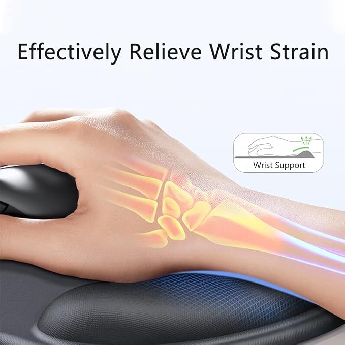 Ergonomic Mouse Pad with Wrist Rest, Gel Wrist Support Mousepad, Pain Relief - Image 3