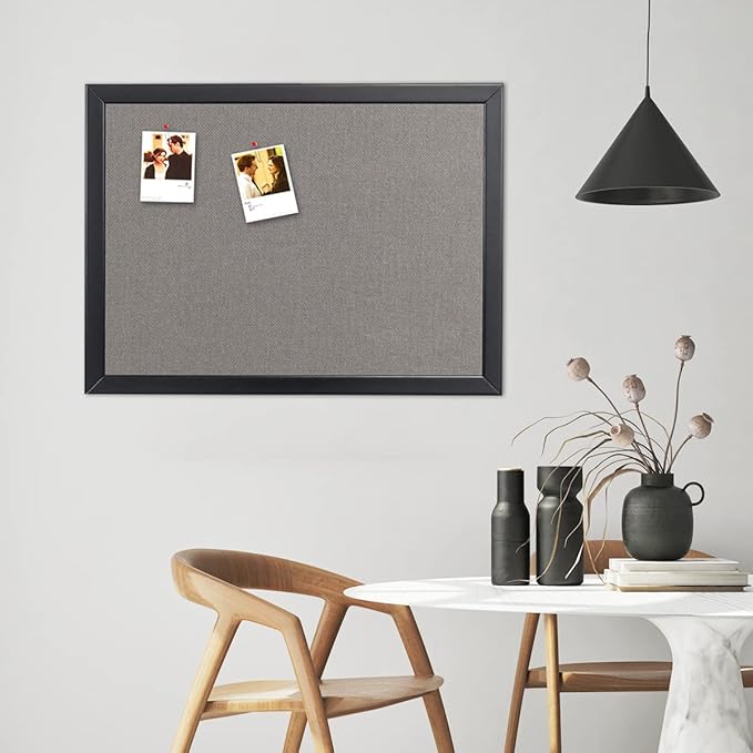 Gideal Cork Board Bulletin Board, 24 x 36 Inch Cork Boards for Walls, Large Cork Board for Office, School & Home with Imported Solid Wood Frame and Grey Canvas, Wall Mounted Notice Boards, 2 Pack-DeskLoop Office