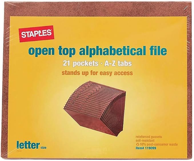 Staples Letha‑Tone Expanding File, A–Z Alphabetical Index, 21‑Pocket Organizer - Image 5