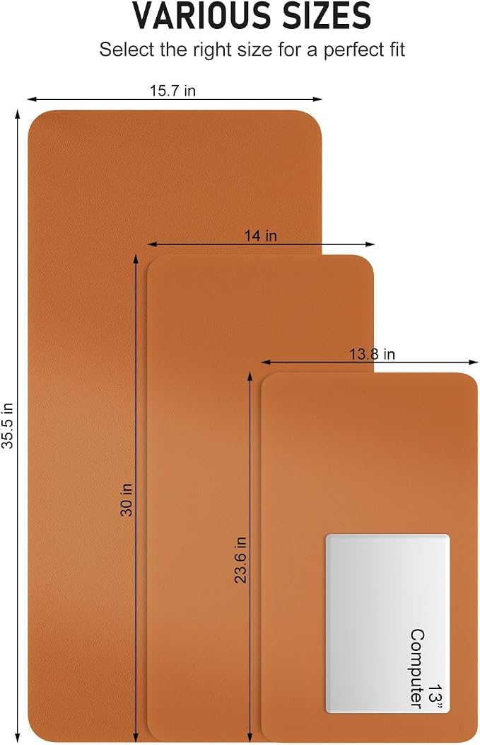 Desk Pad, 35.5" x 17" PU Leather Non-Slip Desk Mat Large Mouse Pad - Image 6