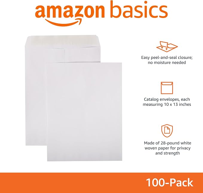 Amazon Basics Catalog Mailing Envelopes, Peel and Seal, 10 x 13 Inch - Image 2