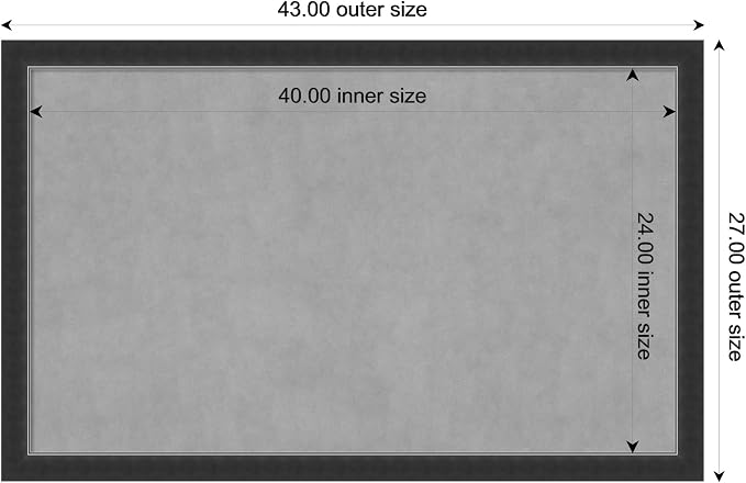 Amanti Art Black Framed Magnetic Board 27x43 Large Vision Board - Image 4