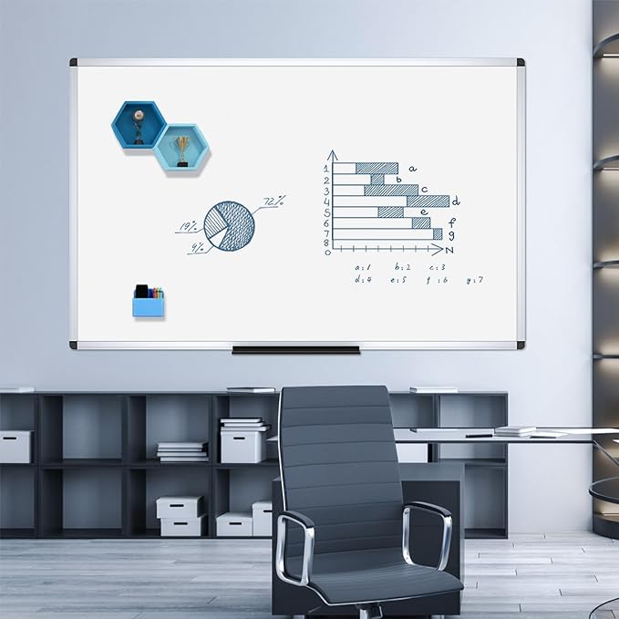 VIZ-PRO Dry Erase Board/Magnetic Whiteboard, 60 x 36 Inches, Large Wall Mounted - Image 6