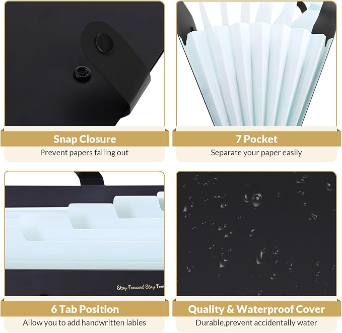 SKYDUE 7-Pocket Expanding File Folder, Professional Accordion Document Organizer - Image 4