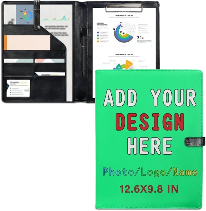Personalized Padfolio with Logo, Custom Business Portfolio with A4/US Letter by LMPTOEI