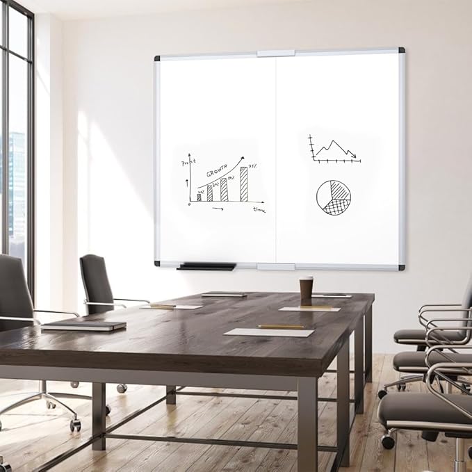 VIZ-PRO Magnetic Foldable Whiteboard, 48 x 48 Inches, Dry Erase Wall Mounted - Image 5