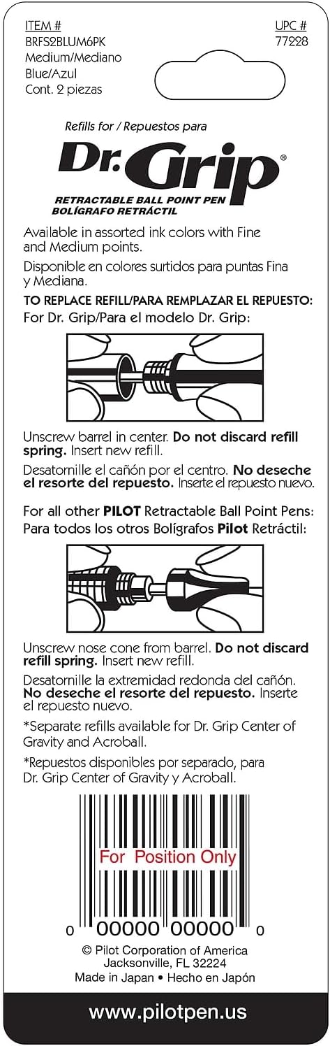 Pilot Dr. Grip Refills for Ballpoint Smooth Writing Pens, Medium Point - Image 5