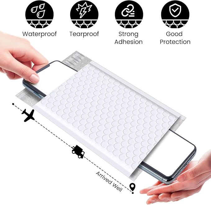Fuxury White Bubble Mailers 4x8" 4000 Pack, Waterproof Padded Envelopes Self - Image 6