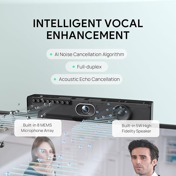 Yealink MeetingBar A10 Conference Room Webcam 4K 120° Wide Angle Camera with Android OS, Video Conferencing System with Microphone and Speaker, AI Speaker Tracking, Auto Framing, Teams Zoom Certified-DeskLoop Office