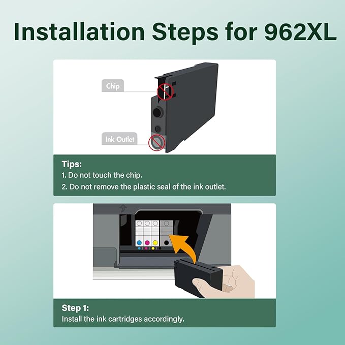 962XL 962 9015e Ink Cartridges Combo Pack: Replacement for HP 9018e Ink 962XL Black and 962 Color 962XL/962 OfficeJet Pro 9025e 9010 9015 9018 9020 9025 9010e 9012e 9020e Printer 4 Pack-DeskLoop Office