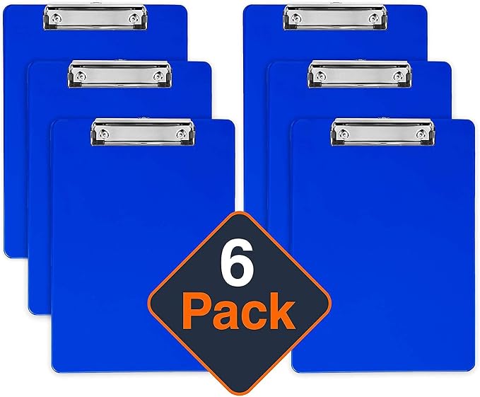 Blue Plastic Clipboard with Low Profile Clip - Image 9