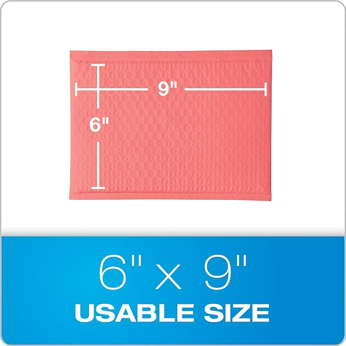 Quality Park Bubble Mailers, 6 x 9 Shipping Envelopes, Water Resistant Coral - Image 6