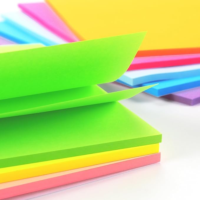 Sticky Notes 8x6 inch Bright Colors Self-Stick Pads 8 Pads/Pack 35 Sheets/Pad Total 280 Sheets-DeskLoop Office